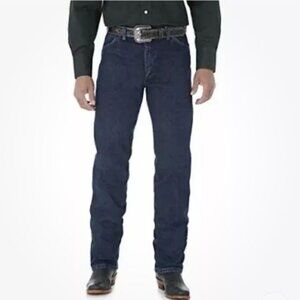 Wrangler Mens Cowboy Cut Original Fit Jeans Dark Wash Size 38x34 100% Cotton Den